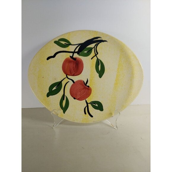 Blue Ridge Pottery Apple Jack Yellow Spongeware Platter 12" - Picture 1 of 3